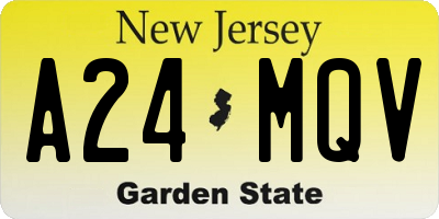 NJ license plate A24MQV