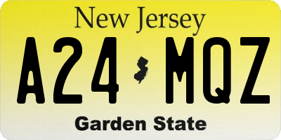 NJ license plate A24MQZ