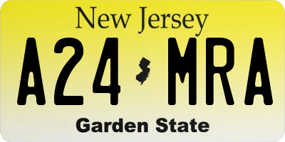 NJ license plate A24MRA