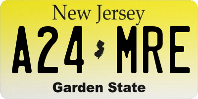 NJ license plate A24MRE