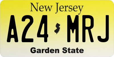 NJ license plate A24MRJ