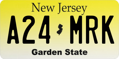 NJ license plate A24MRK