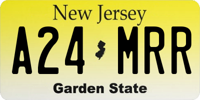 NJ license plate A24MRR