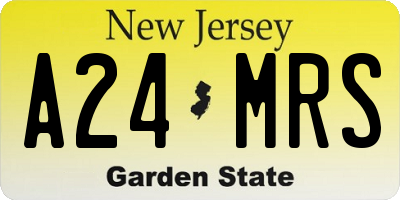 NJ license plate A24MRS