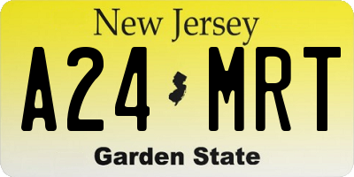 NJ license plate A24MRT
