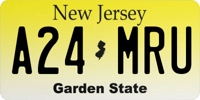 NJ license plate A24MRU