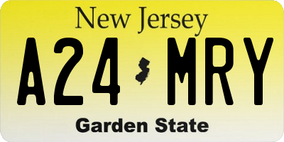 NJ license plate A24MRY