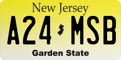 NJ license plate A24MSB