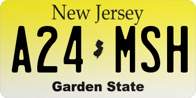 NJ license plate A24MSH