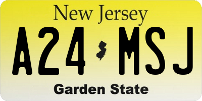 NJ license plate A24MSJ