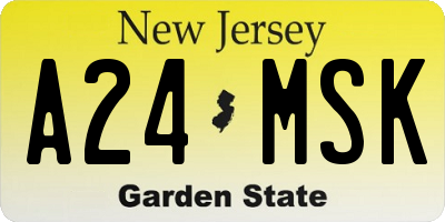 NJ license plate A24MSK