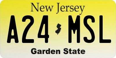 NJ license plate A24MSL