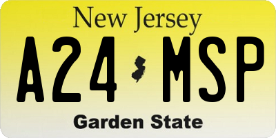NJ license plate A24MSP