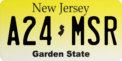 NJ license plate A24MSR