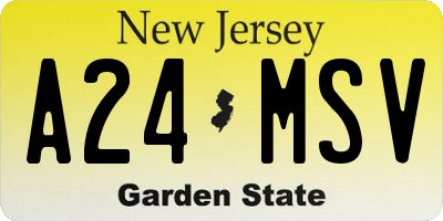 NJ license plate A24MSV