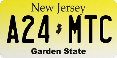 NJ license plate A24MTC