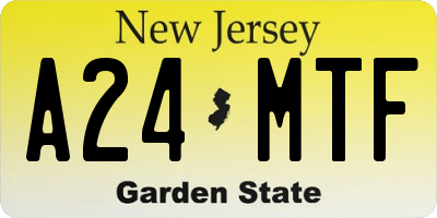 NJ license plate A24MTF