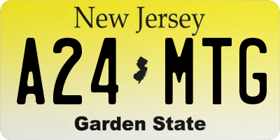NJ license plate A24MTG