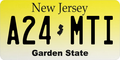 NJ license plate A24MTI