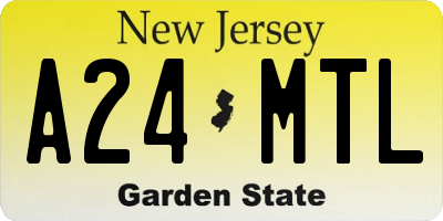 NJ license plate A24MTL