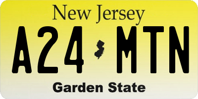 NJ license plate A24MTN