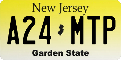 NJ license plate A24MTP