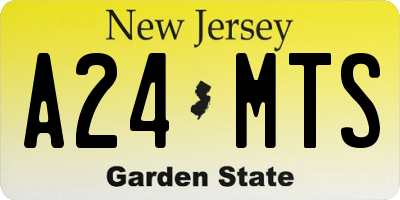 NJ license plate A24MTS