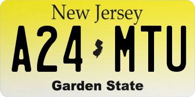 NJ license plate A24MTU