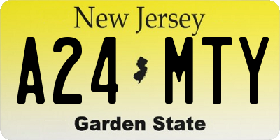 NJ license plate A24MTY