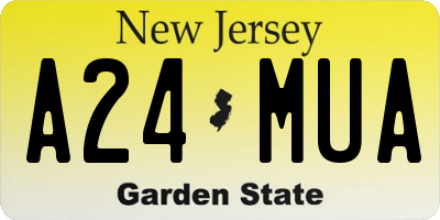 NJ license plate A24MUA