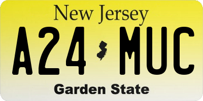 NJ license plate A24MUC