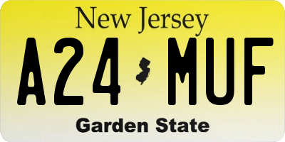 NJ license plate A24MUF