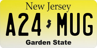 NJ license plate A24MUG
