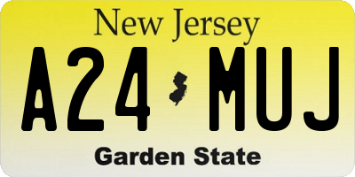 NJ license plate A24MUJ