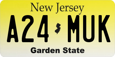 NJ license plate A24MUK