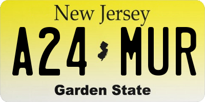 NJ license plate A24MUR