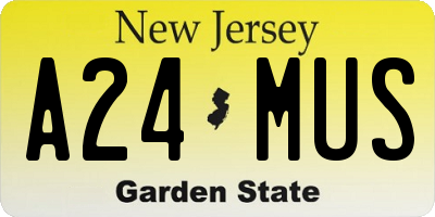 NJ license plate A24MUS