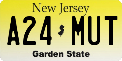 NJ license plate A24MUT