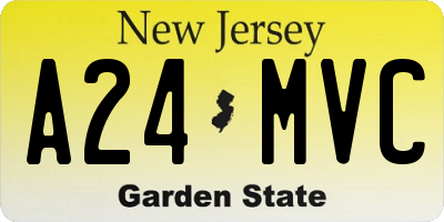 NJ license plate A24MVC