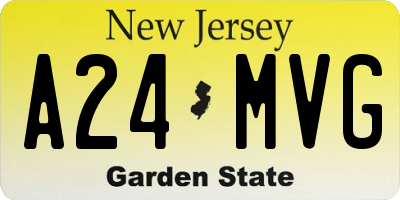 NJ license plate A24MVG