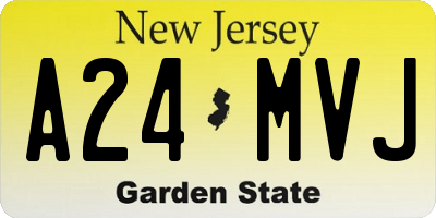 NJ license plate A24MVJ