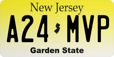 NJ license plate A24MVP
