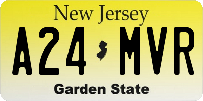 NJ license plate A24MVR