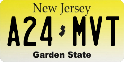 NJ license plate A24MVT