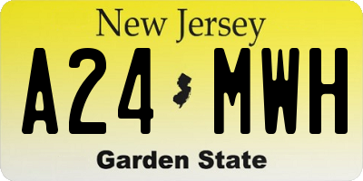NJ license plate A24MWH