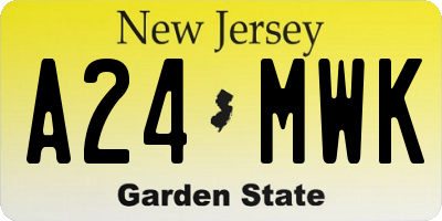 NJ license plate A24MWK
