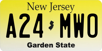 NJ license plate A24MWO
