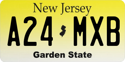 NJ license plate A24MXB