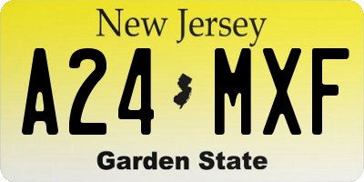 NJ license plate A24MXF