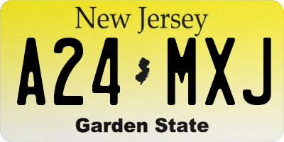 NJ license plate A24MXJ